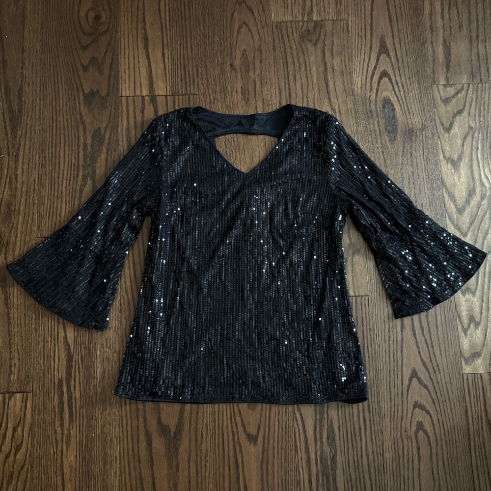 Black Sequin Women's Top